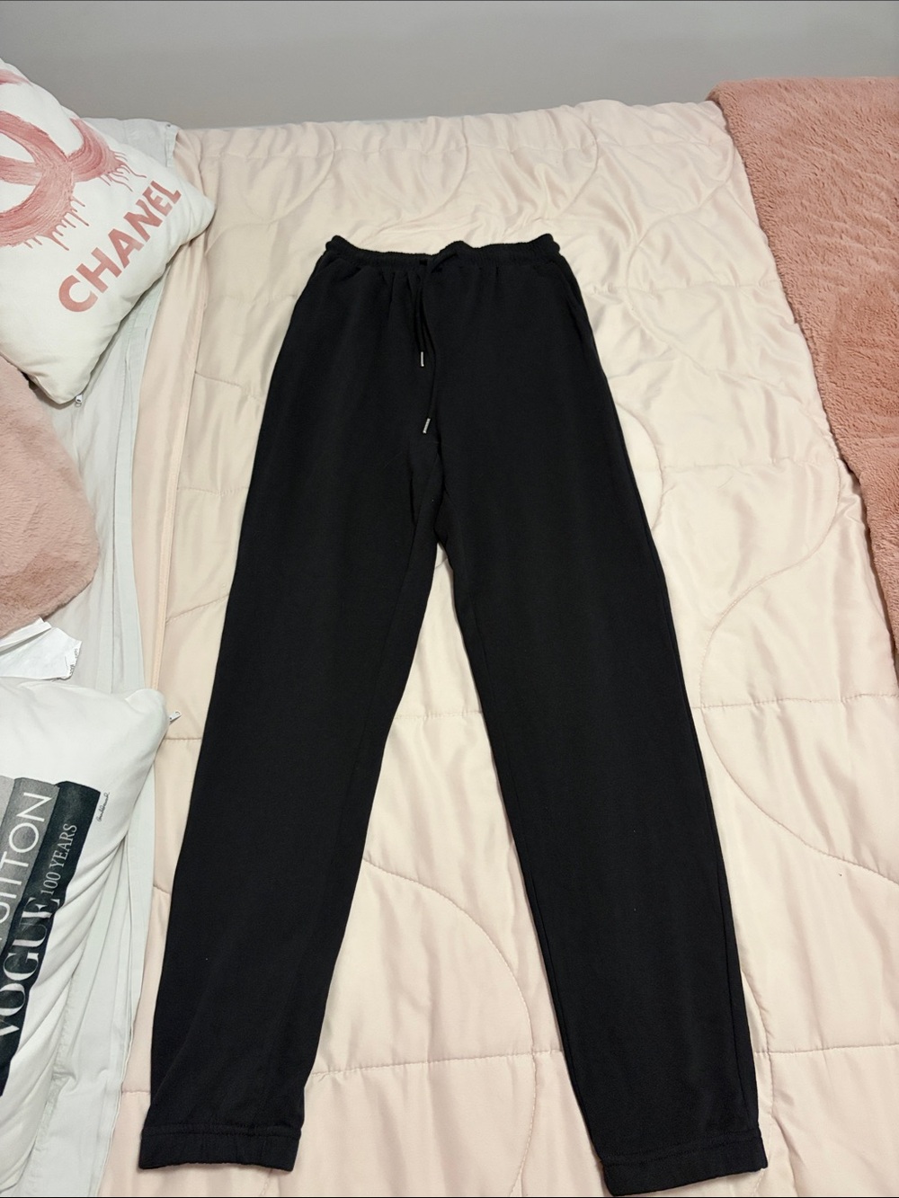 SHEIN Black Ribbed Waistband Joggers